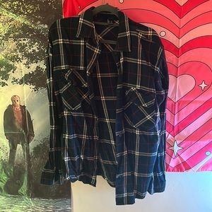 Navy Blue Flannel Shirt